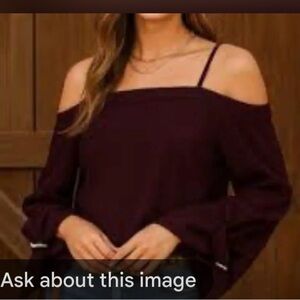 Lumiere Women's Off-Shoulder Sweater - Deep Burgundy